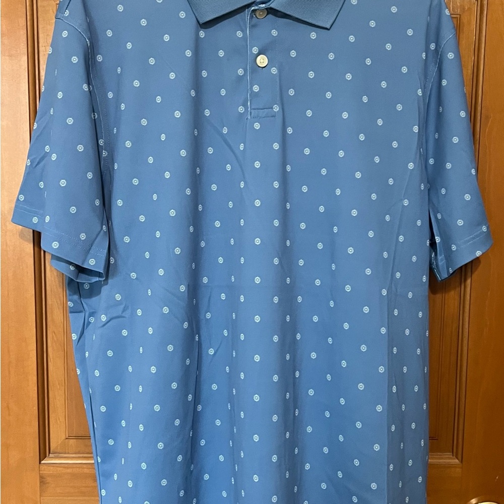 Goodfellow & Co Mens Light Blue Polka Dot Polo Shirt, XL, NWT
